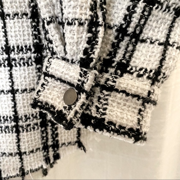 12th Tribe White/Black Plaid Shacket - One Size - Picture 4 of 5